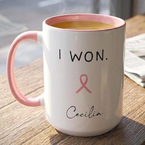 Personalized Cancer Survivor Gift, I Won Mug,Custom Cancer Gift