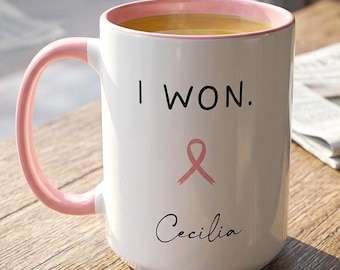 Personalized Cancer Survivor Gift, I Won Mug,Custom Cancer Gift