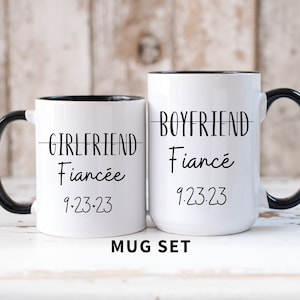 Engagement Gift for the Couple,Engagement Coffee Mug Set,Girlfriend Fiancee,Boyfriend Fiance Engagement Gifts,Just Engaged Gifts