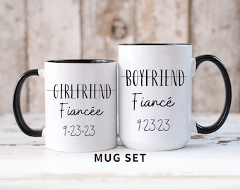 Engagement Gift for the Couple,Engagement Coffee Mug Set,Girlfriend Fiancee,Boyfriend Fiance Engagement Gifts,Just Engaged Gifts