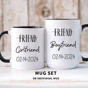 Couples Mugs Valentine&#39;s Day Gift For Couples Personalized Mug Set with date Anniversary Gift