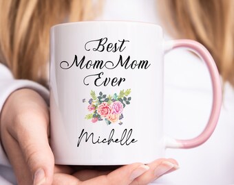 Mom Mom Gift for Grandma,Mom Mom Gifts for Mother's Day From Grandchildren,Mom Mom Grandma,Floral Mommom,Mom Mom Christmas,Birthday,name