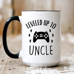 Leveled up to Uncle 1st time Uncle Gift for Uncle Pregnancy Announcement Uncle Baby Announcement Uncle Mug Uncle to be
