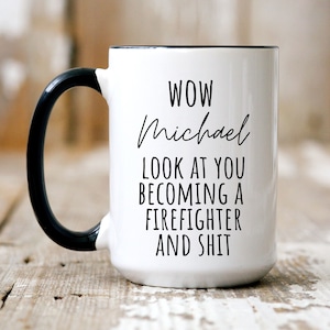 Firefighter graduation gift, Firefighter gifts for men and women. Firefighter mug, Volunteer Firefighter gift