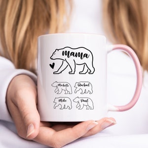 Mama Bear Coffee Mug Mama Bear Mug Personalized Christmas Gift from Daughter Mom Gifts from Son Gift from Kids Gift for Mama