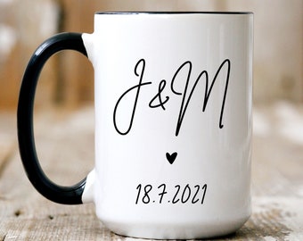 Custom Initials Mug,Initials Wedding Gift,Initials Wedding Invitation,Wedding Gifts for Parents,Engagement Gift,Bride Gift,Anniversary Gift