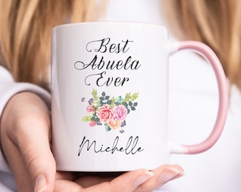 Mejor regalo de abuela Taza de abuela Taza de café floral para el día de la madre de la abuela Taza de abuelita Regalo de abuelita Día de la madre en español Abuela española Nueva abuela