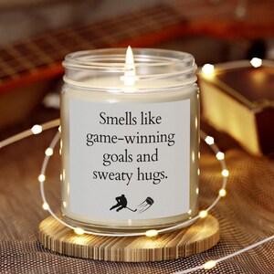 Hockey Player Candle Hockey Mom Gift for Hockey Coach Hockey Valentines
