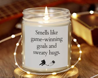 Hockey Player Candle Hockey Mom Gift for Hockey Coach Hockey Valentines