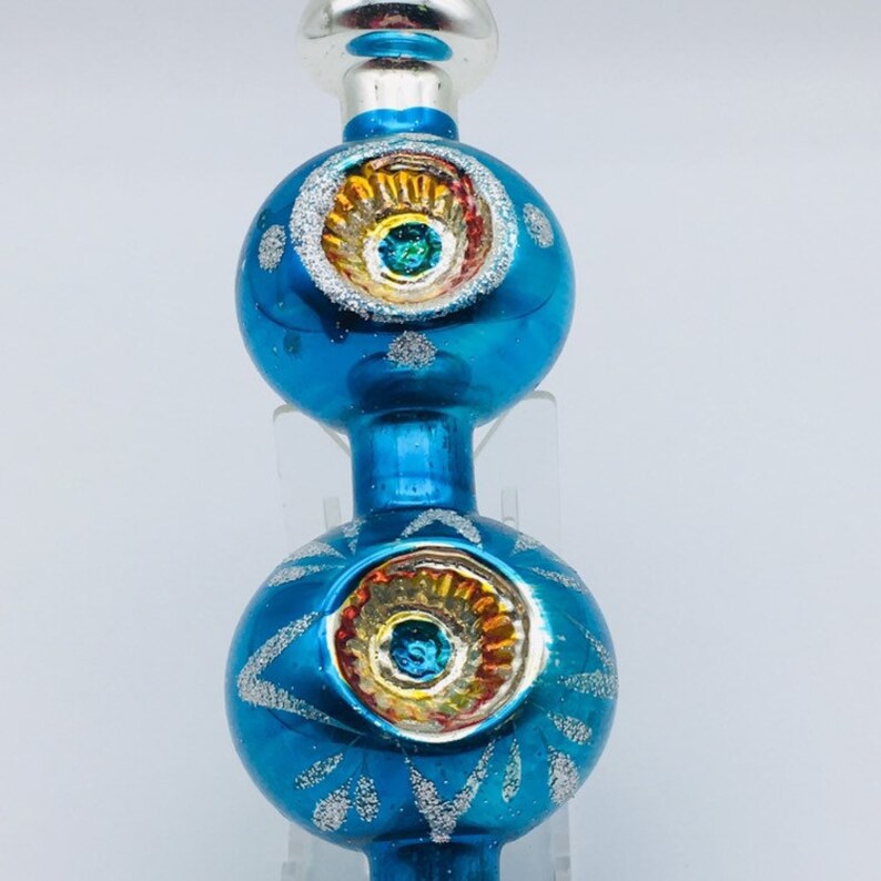 The Imperial Collecion Made In West Germany Exclusively For Sears Roebuck and Company Vintage Blue /& Silver Glass Tree Topper