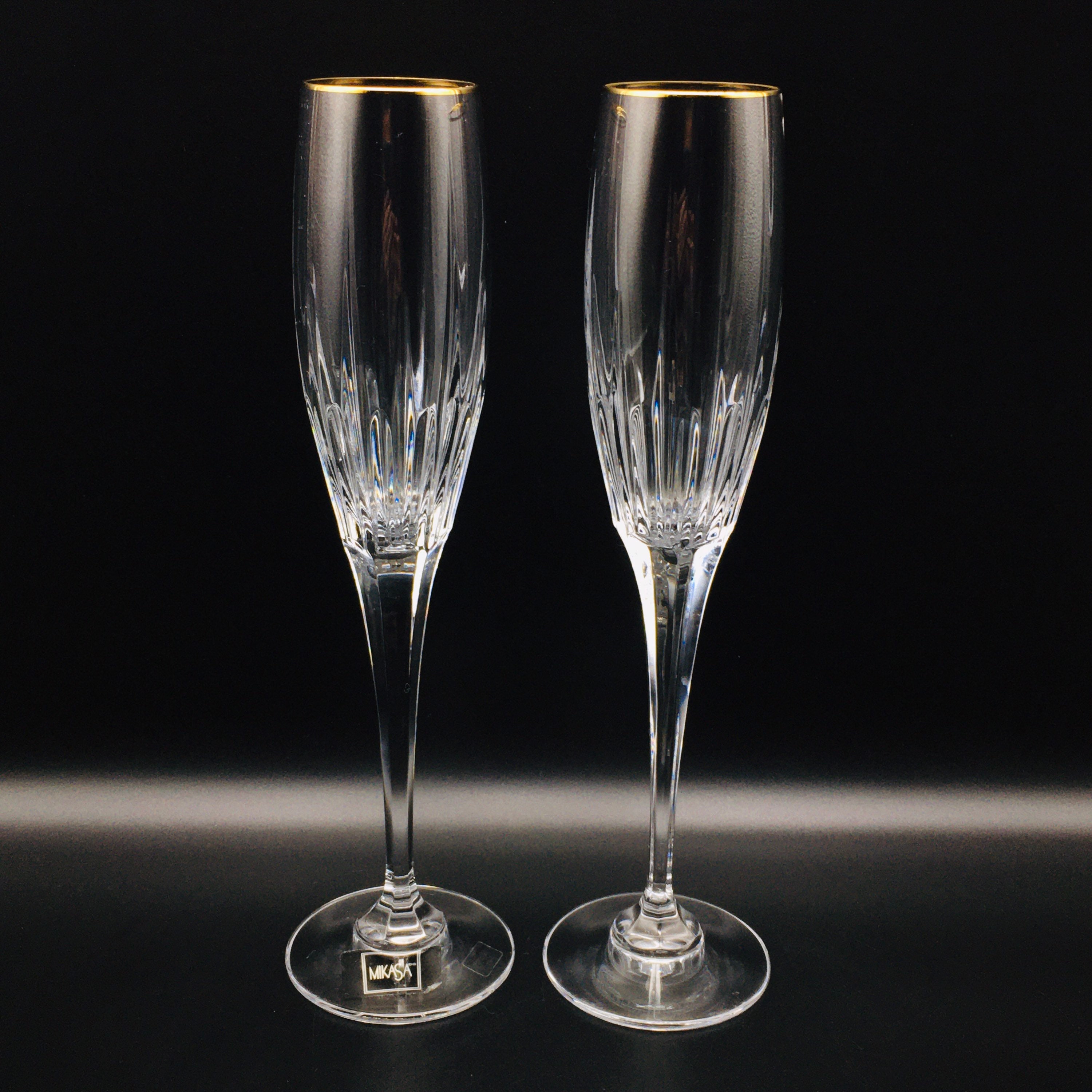 Mikasa Golden Lights Champagne Flûtes Paire de 2 Flûtes Etsy