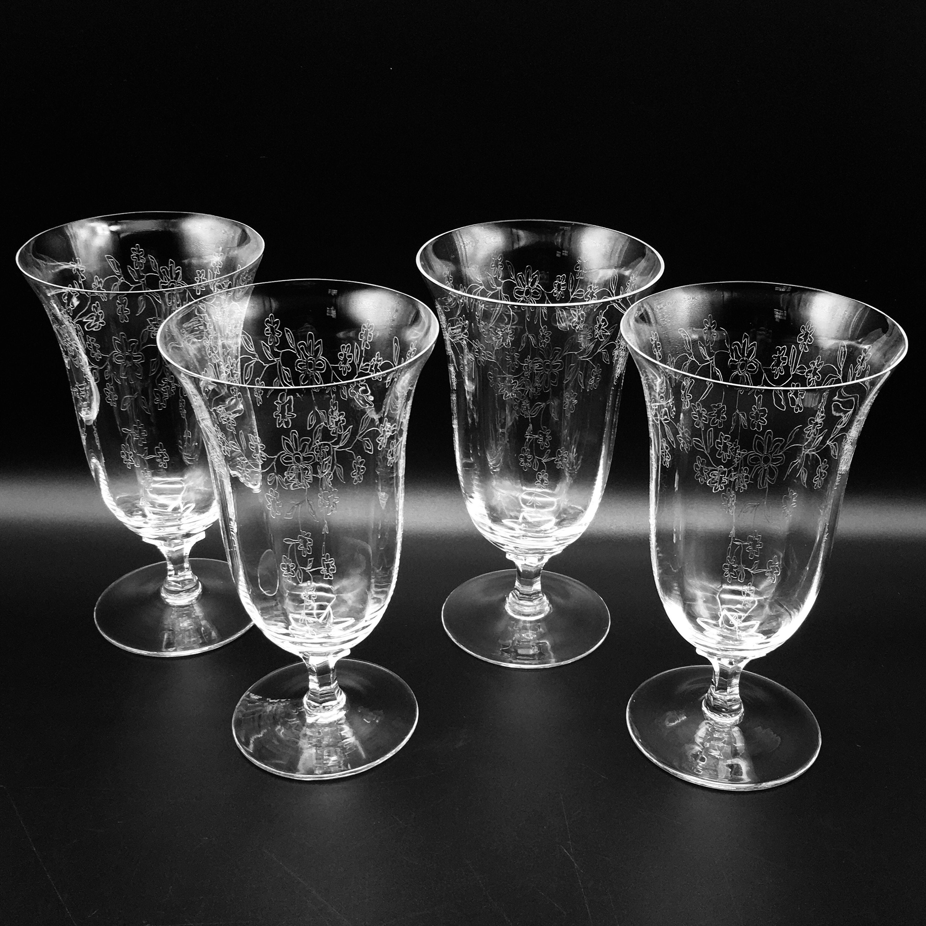 Lenox Crystal Castle Garden Iced Tea Glasses Set of 4 Needle Etsy