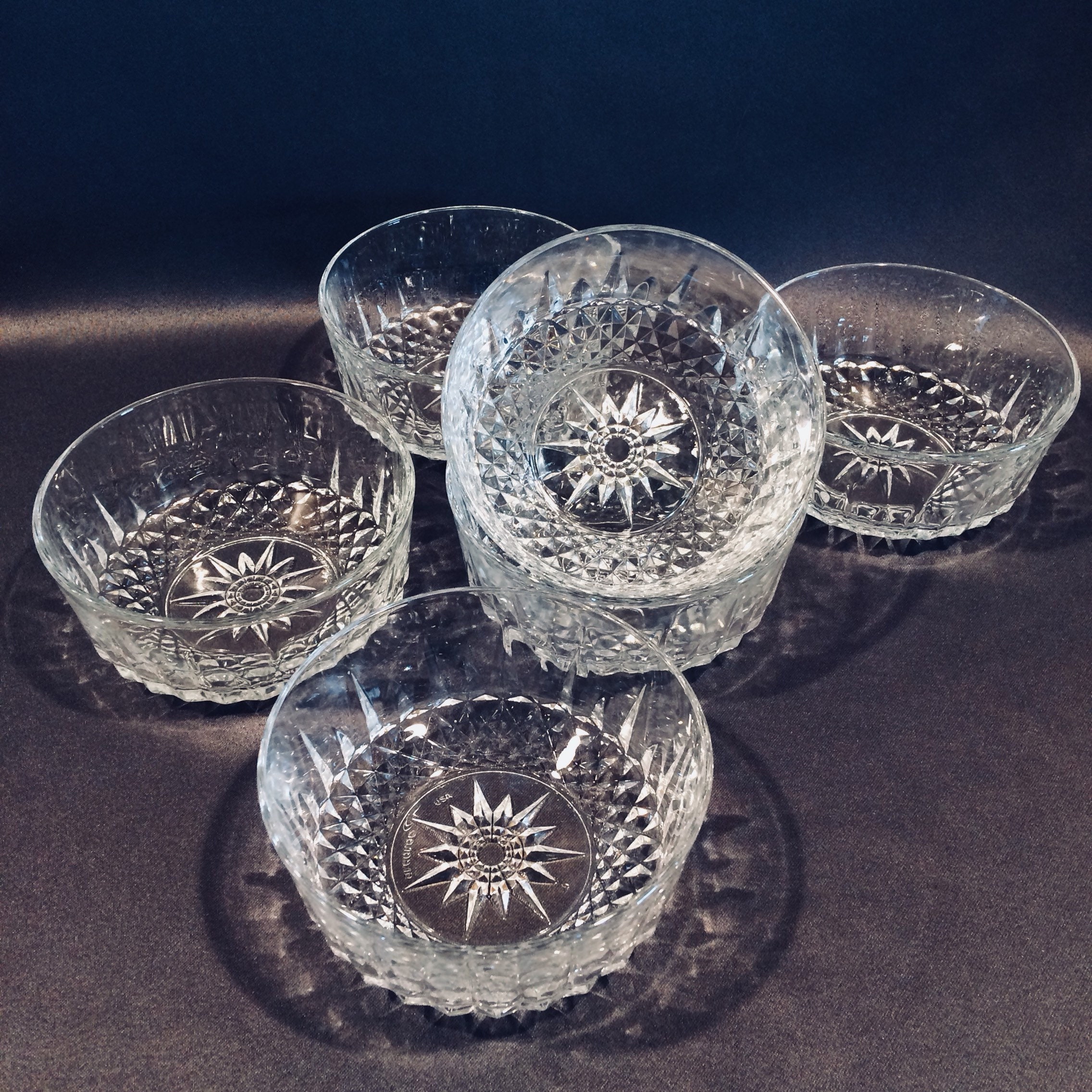 Arcoroc Usa Diamant Salad Bowls Set Of 6 Starburst Diamond