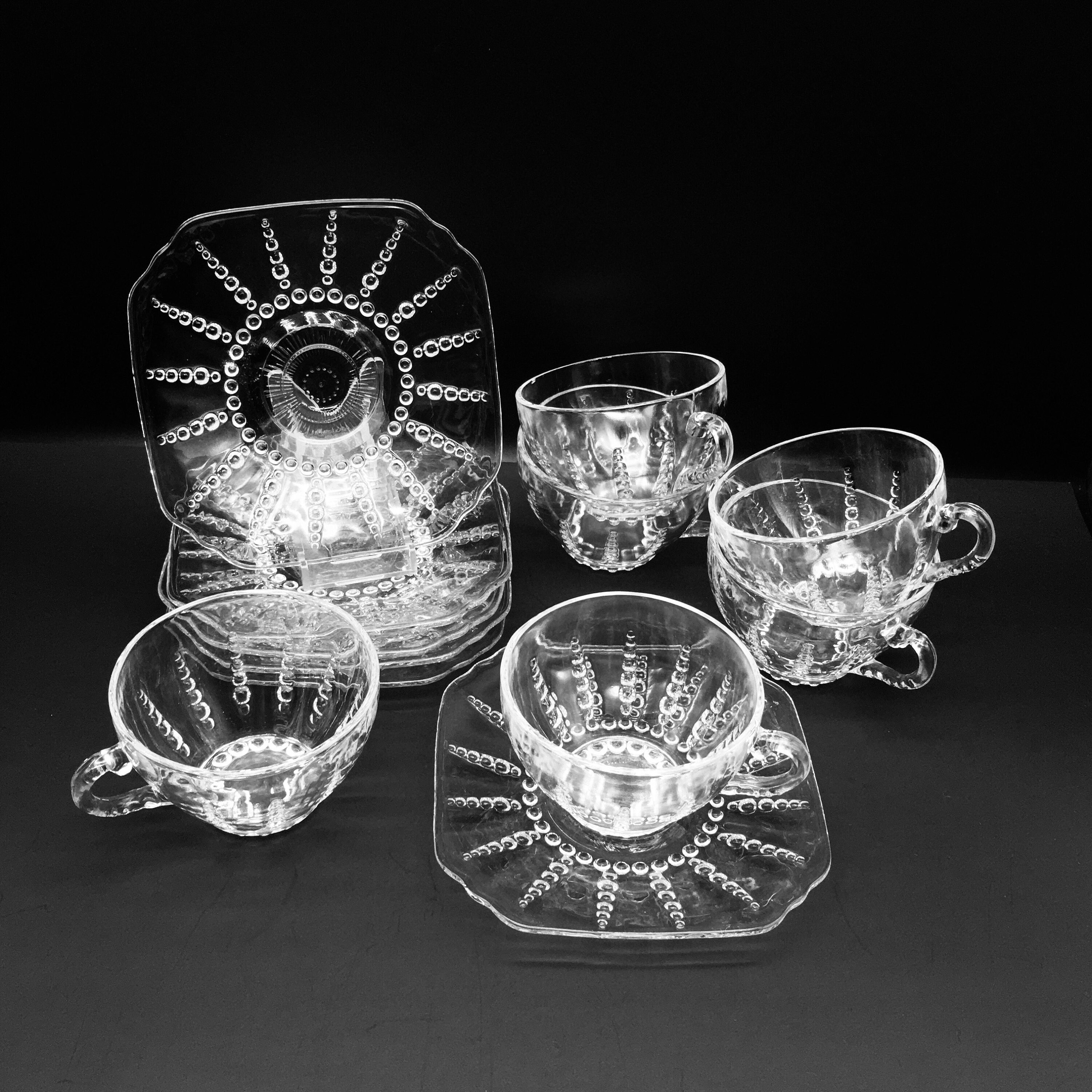 Beautiful Federal Glass Columbia depression era glass coffee cup and Saucer Beautiful Federal Glass Columbia depression era glass coffee cup and Saucer