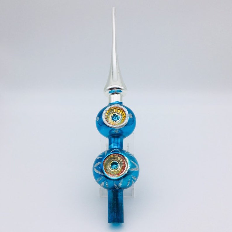 The Imperial Collecion Made In West Germany Exclusively For Sears Roebuck and Company Vintage Blue /& Silver Glass Tree Topper