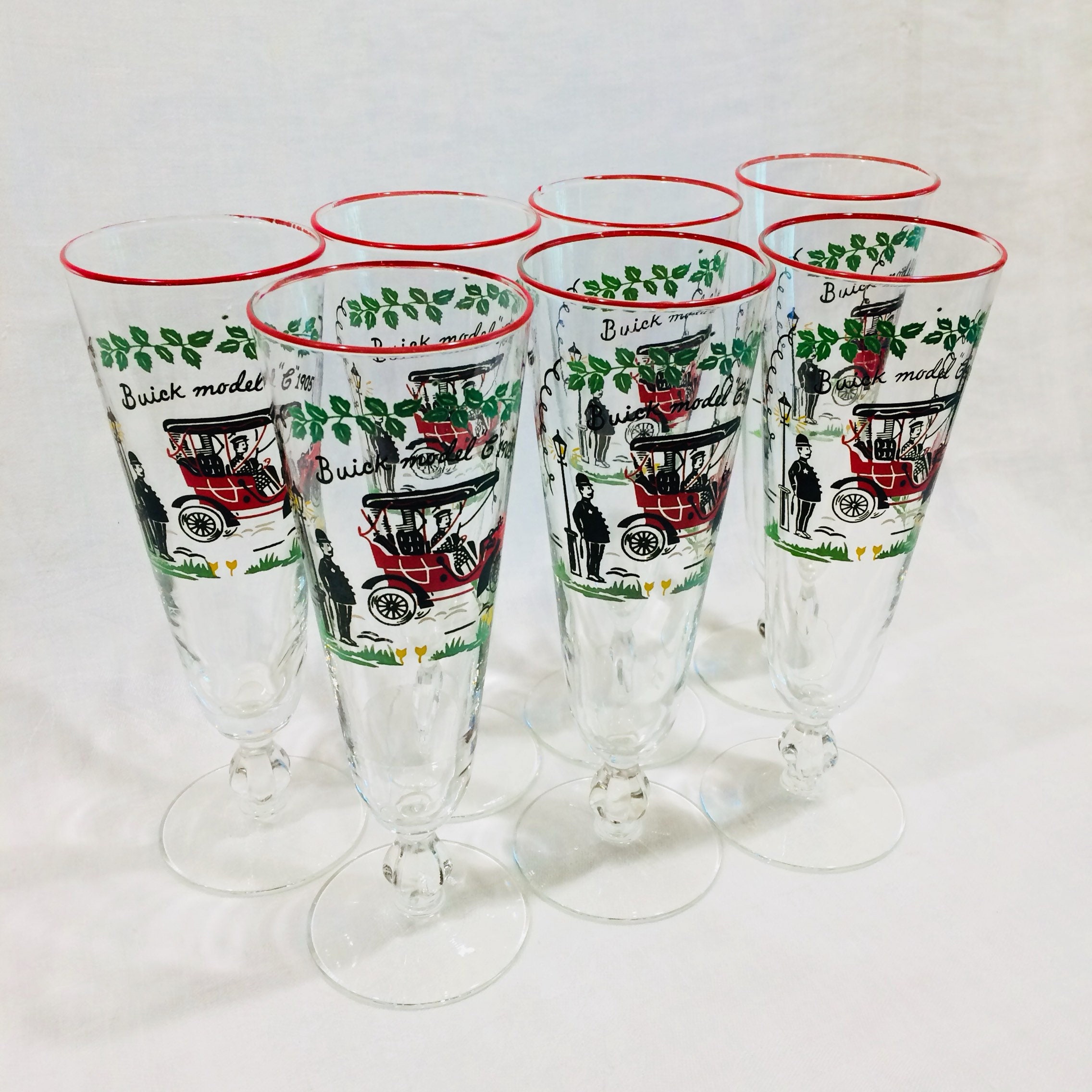 LIbbey Buick Model C 1905 Pilsner Glasses Set of 7 Beer Etsy
