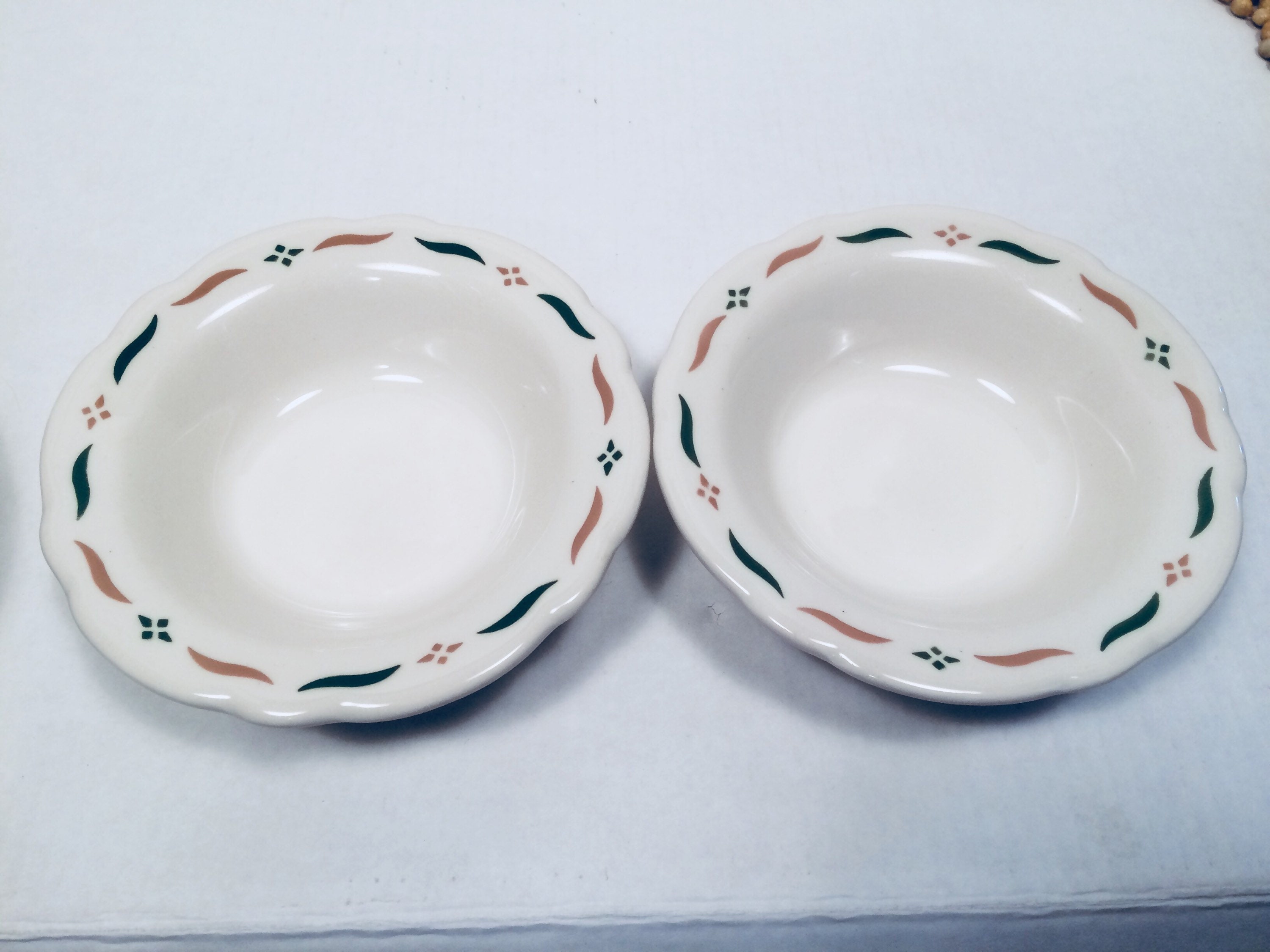 Vintage Buffalo China Bowls Restaurant Ware Cream with Green and Tan ... Vintage Buffalo China Bowls Restaurant Ware Cream with Green and Tan ...