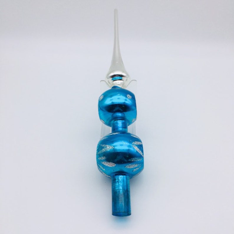 The Imperial Collecion Made In West Germany Exclusively For Sears Roebuck and Company Vintage Blue /& Silver Glass Tree Topper