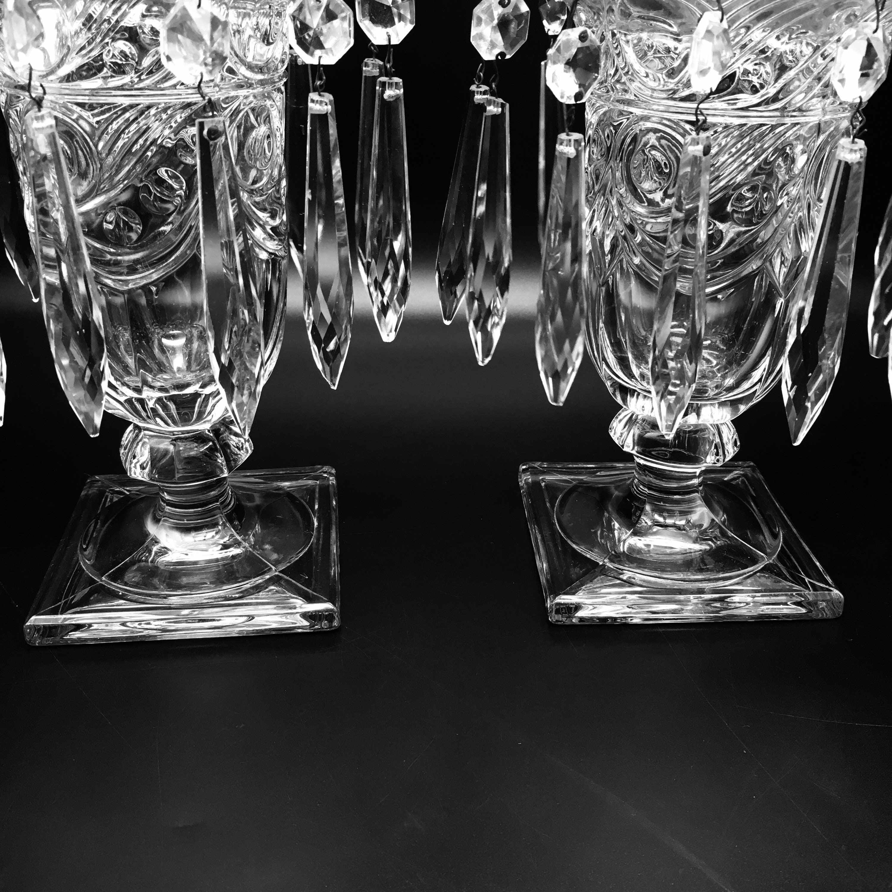 Heisey Ipswich Candle Holder With Prisms Pair of 2 Etsy