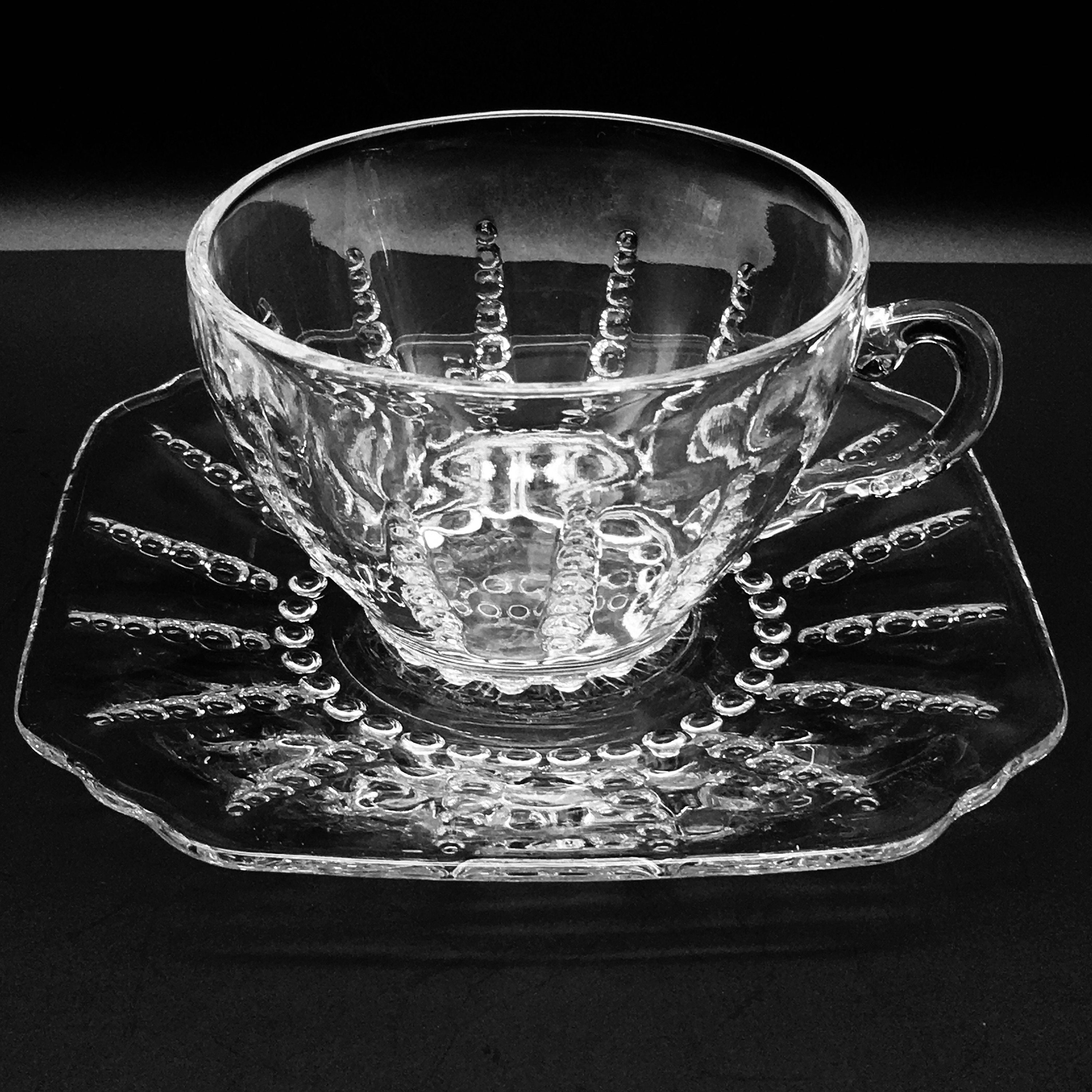 Beautiful Federal Glass Columbia depression era glass coffee cup and Saucer Beautiful Federal Glass Columbia depression era glass coffee cup and Saucer
