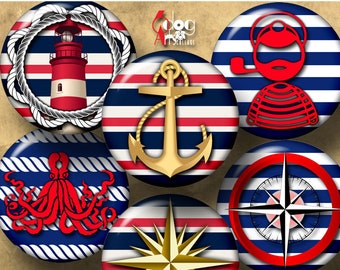 航海デジタルコラージュシート 印刷可能 ダウンロード ボトルキャップ