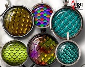 Dragon Scales Pattern Digital Collage Sheets Printable Downloads for Bottle Caps Pendants Crafts 1.5 quot , 1.25 quot , 30mm, 1 quot , 25mm Circles JC-274C