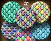 Baby Dragon Scales Printable Digital Collage Sheets 2.755 quot 1.85 quot 1.629 quot 1.375 quot Circles for 2.25 quot 1.5 quot 1.25 quot 1 quot Buttons, Mirrors JC-275B