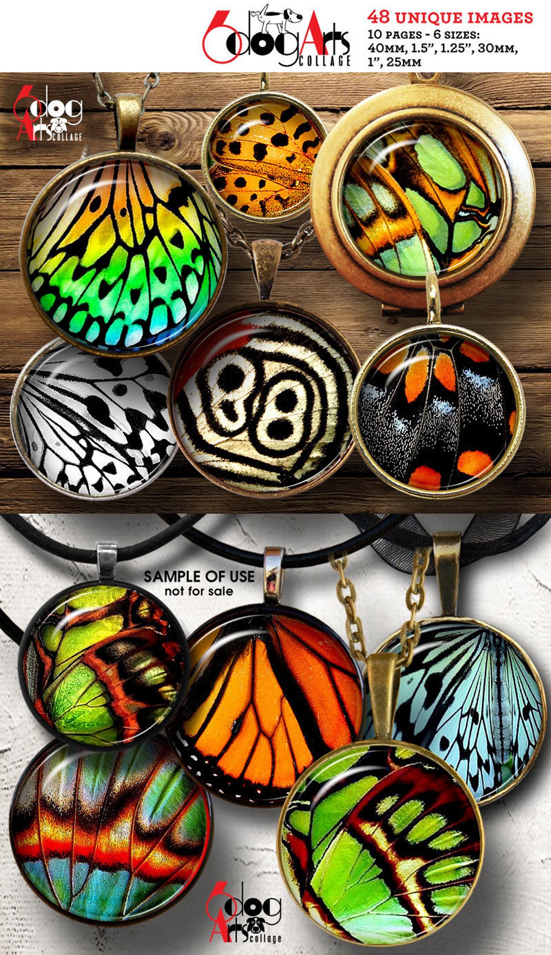 Butterfly Wings Digital Collage Sheets Printable Download for Bottle ...