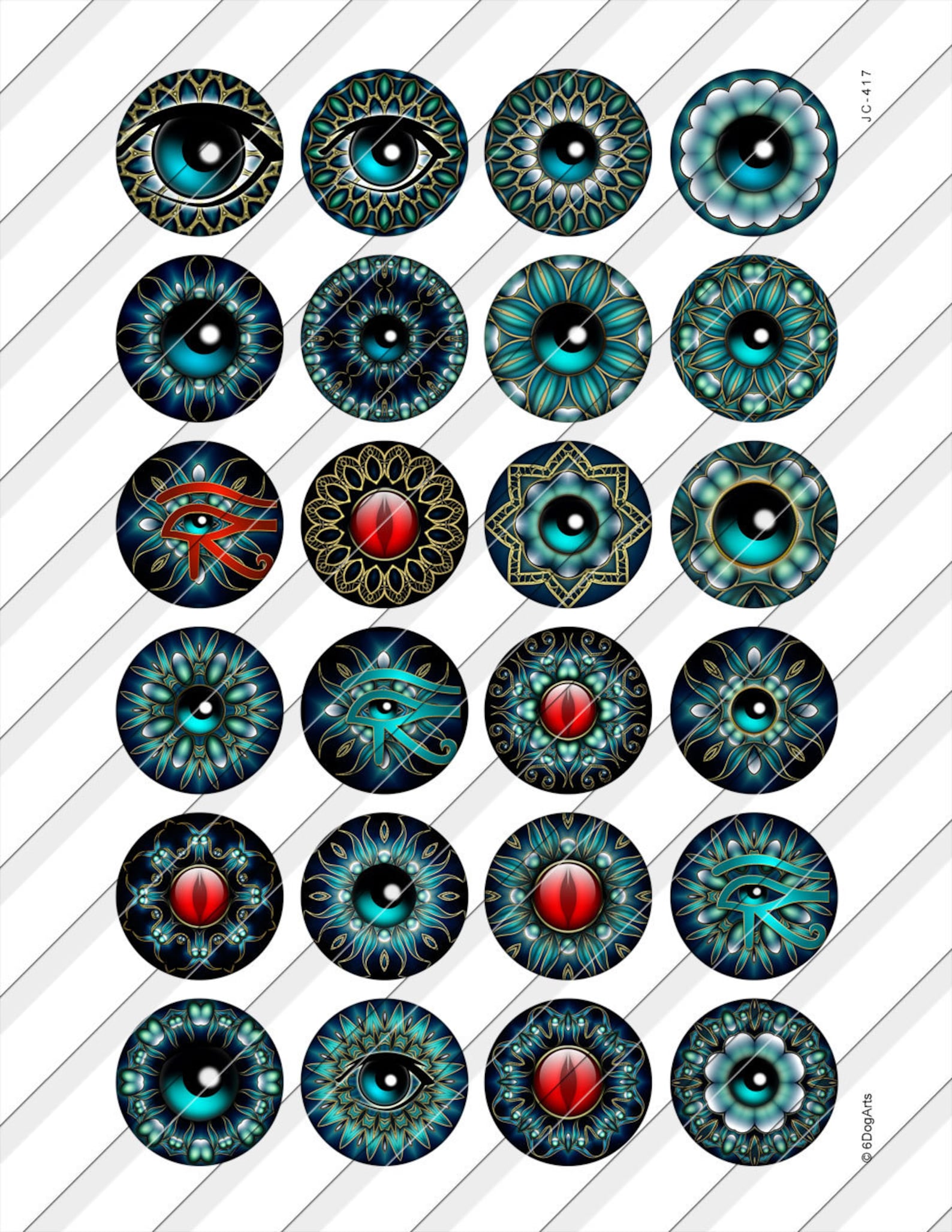 Magic Eye Digital Collage Sheets Printable Download Pendants Glass ...