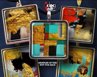 Abstract Painting 1.5"x1.5" 1"x1" 30x30mm 15x15mm Squares and scrabble tiles Digital Collage Sheets Printable Download for Cabochons JC-382S