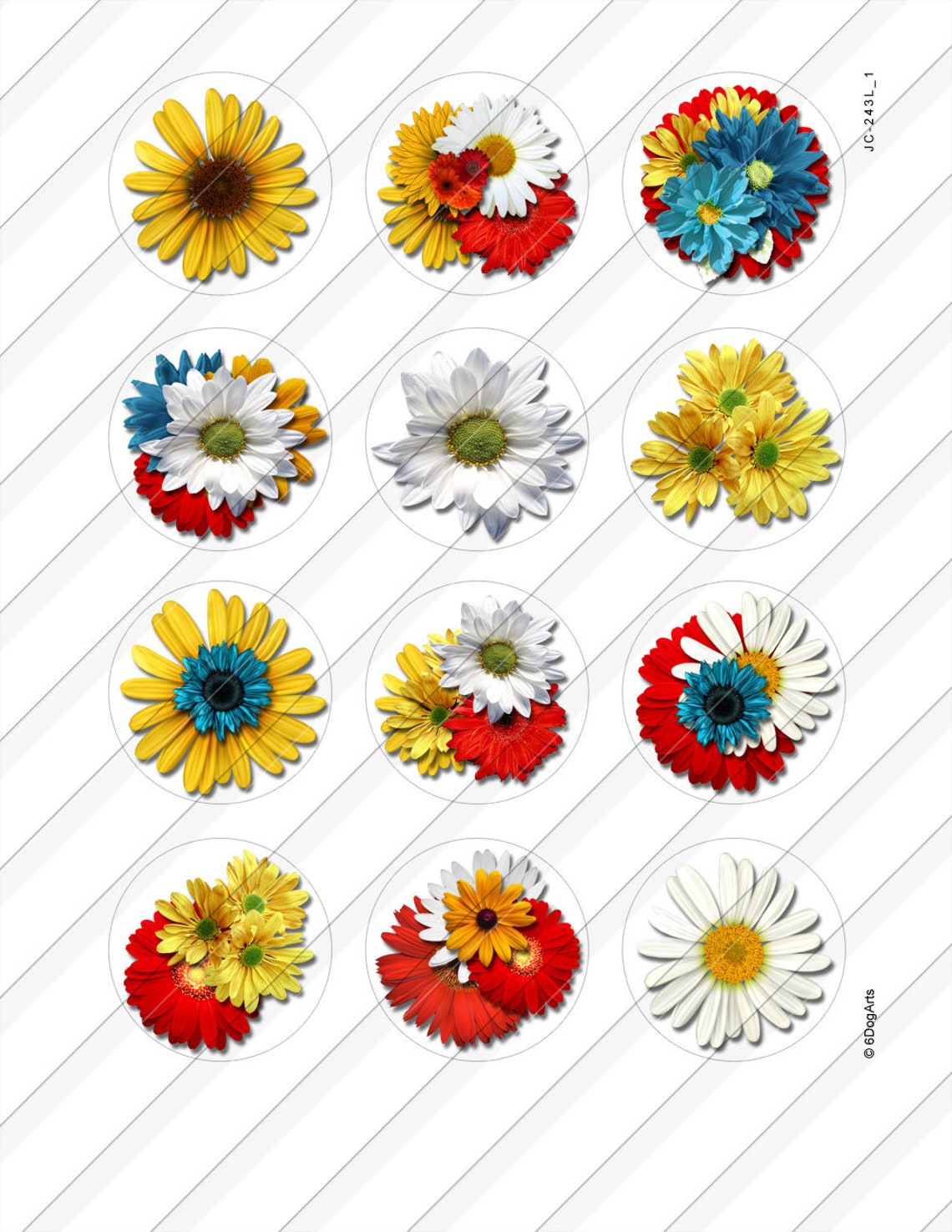 Flower Bouquet Digital Collage Sheets Printable Download for Etsy