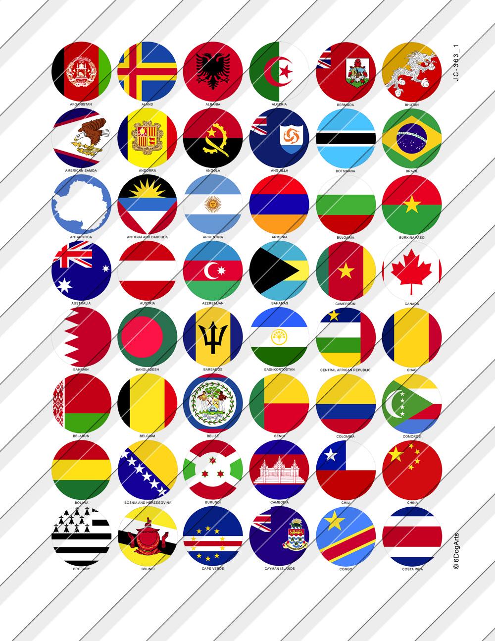 192 World Flags Digital Collage Sheets Printable Downloads for Bottle ...