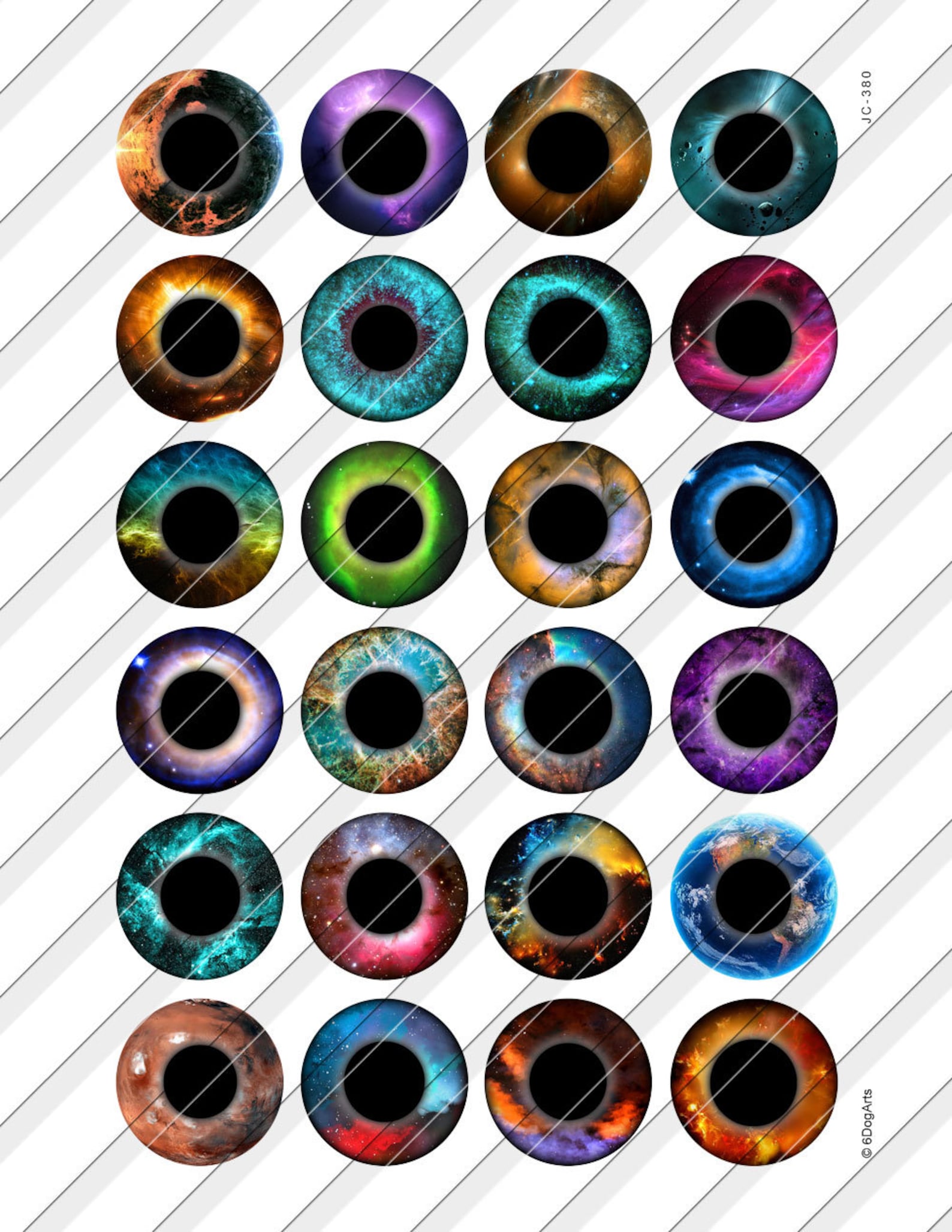 Nebula Eye Irises Digital Collage Sheets Printable Irides Doll | Etsy
