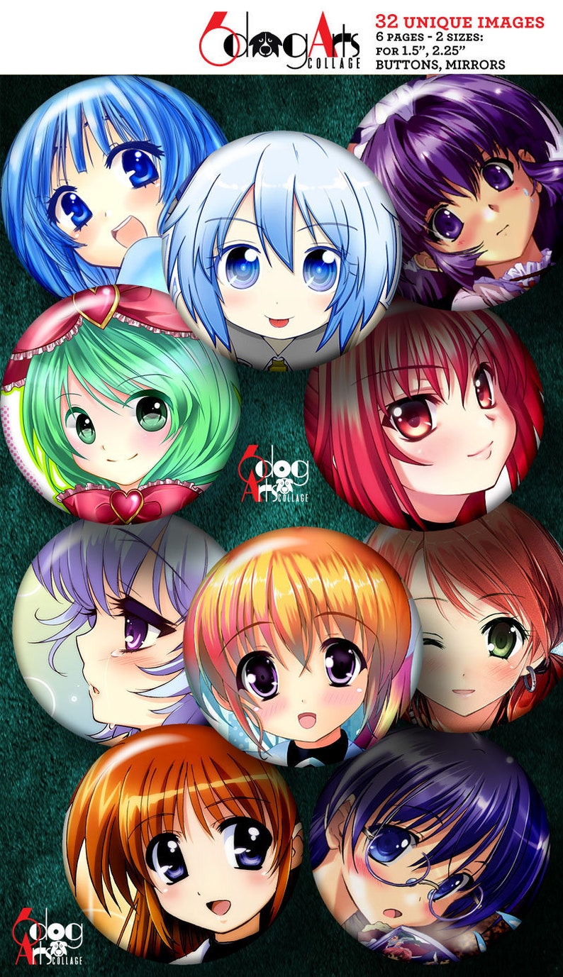 K&ouml;nnte beinhalten: Ein Set mit 32 einzigartigen Anime-Bildern, gedruckt auf Kn&ouml;pfen mit 3,8 cm und 5,7 cm Durchmesser. Die Bilder zeigen verschiedene weibliche Charaktere mit unterschiedlichen Haarfarben, Augenfarben und Gesichtsausdr&uuml;cken. Die Kn&ouml;pfe sind perfekt, um Ihren Gegenst&auml;nden einen Hauch von Anime zu verleihen.