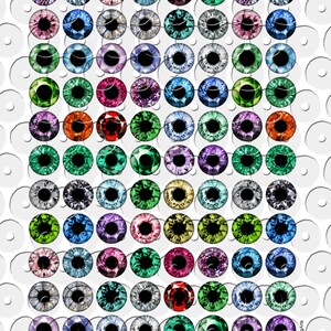 Diamond Gemstone Eyes Digital Collage Sheets Printable Doll Eye Irides ...