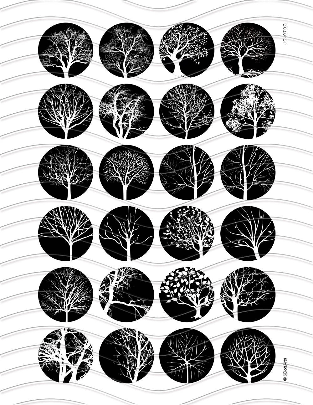 Tree Silhouettes Digital Collage Sheets Printable Downloads - Etsy