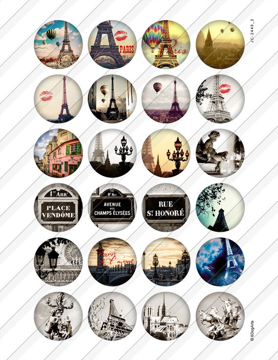 Paris Mon Amour Digital Collage Sheets Printable Scrapbooking ...