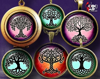 Celtic Tree of Life Digital Collage Sheets Printable Download Bottle Caps Pendants Crafts 40mm, 1.5", 1.25", 1", 30mm, 25mm Circles JC-082Ca