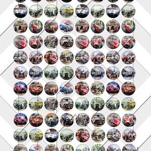 Retro Racing Car Digital Collage Sheets Printable Downloads for ...