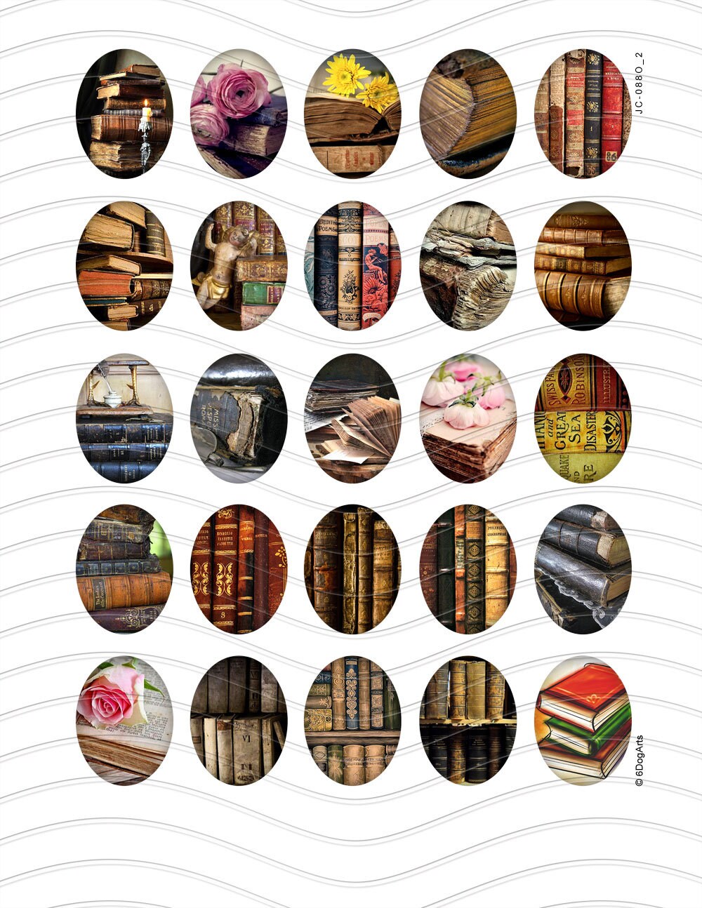 Collage Sheets Library Vintage Books Digital Collage Sheets Printable Download Pendants ...