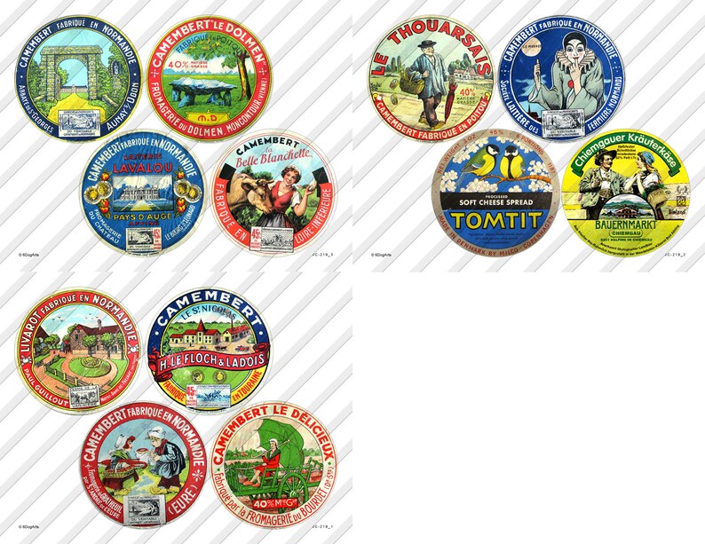 Vintage Cheese Labels Digital Collage Sheets Printable - Etsy