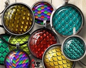 Dragon Scales Pattern Digital Collage Sheets Printable Downloads for Earrings Pendants Crafts 20mm, 18mm, 16mm, 14mm, 12mm Circles JC-274C