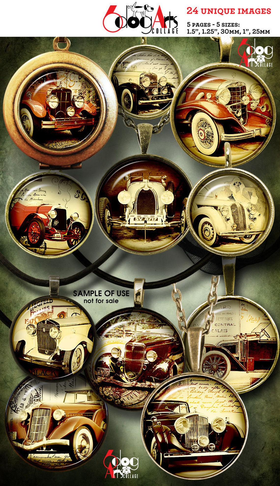 Old Car Digital Collage Sheets Printable Downloads for Bottle - Etsy