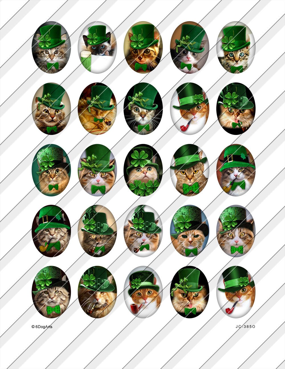 St Patrick's Cat Digital Collage Sheets Printable Download Etsy