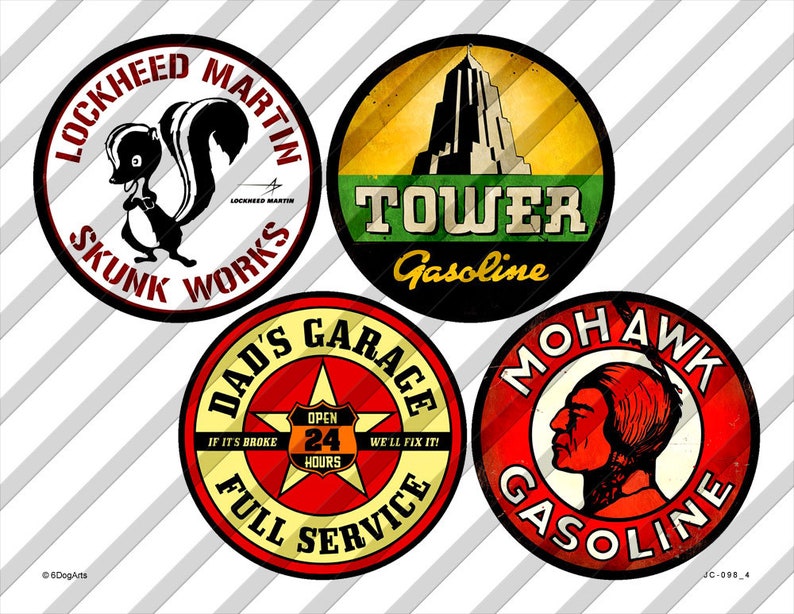 Vintage Signs Digital Collage Sheets Printable Download 4