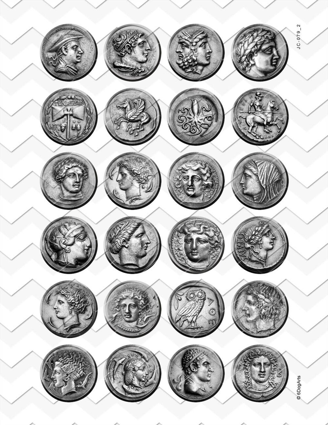 Ancient Coins Digital Collage Sheets Printable Downloads Mini | Etsy