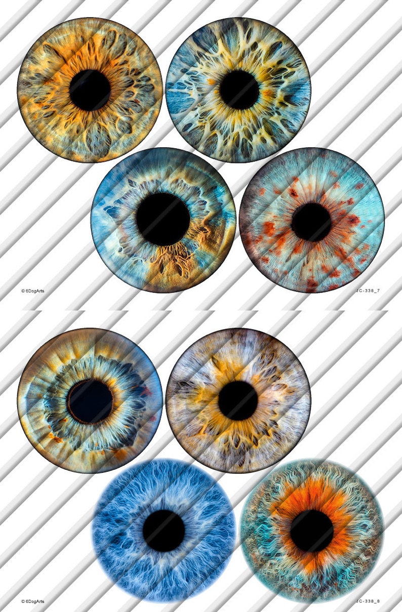 Realistic Eye Irises Digital Collage Sheets Printable Download Etsy