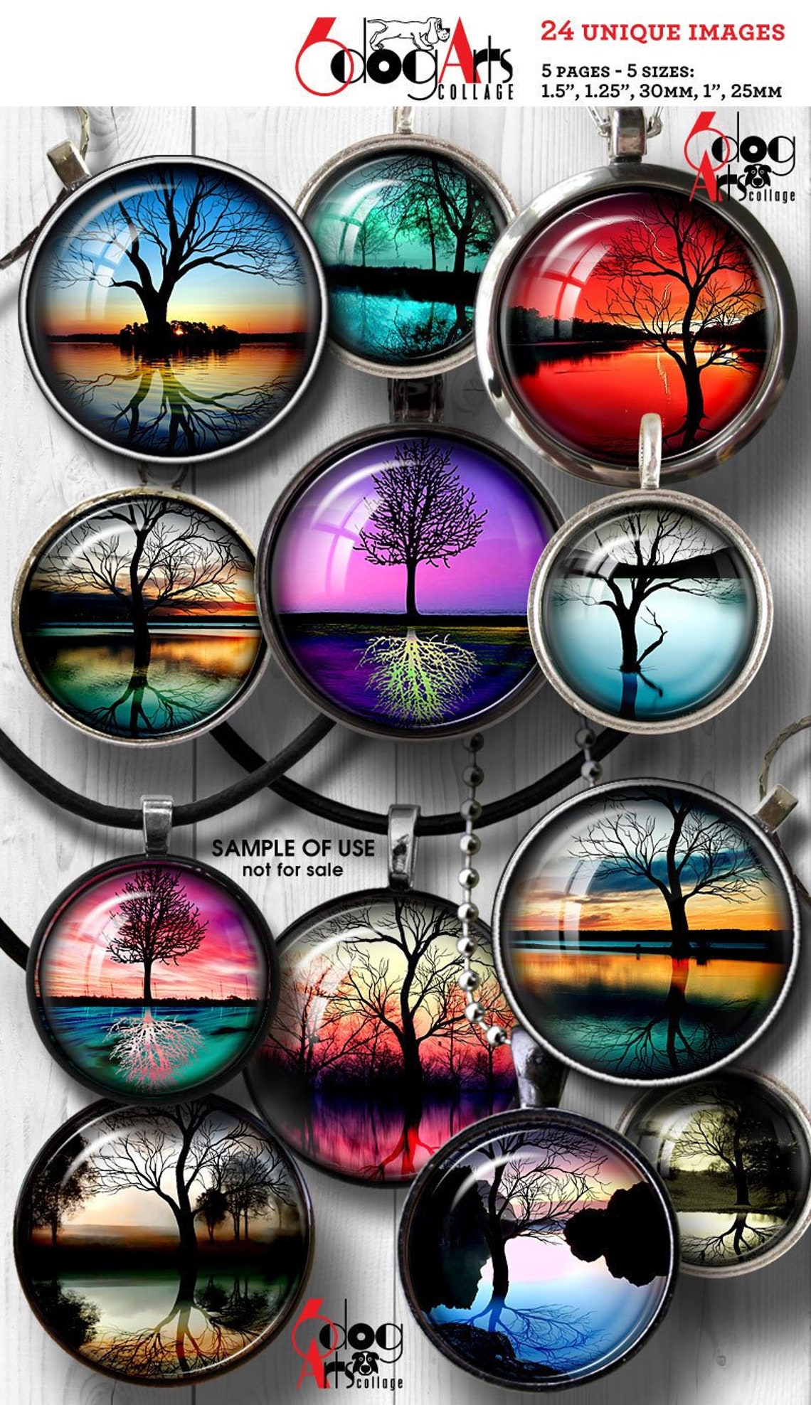 Reflections Digital Collage Sheets Printable Download Bottle Caps ...