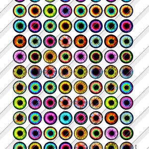 Realistic Eyes printable Digital Collage Sheets - 1 inch circles, 14mm 12mm - Instant Download for doll making, Blythe dolls by 6DogArts on Etsy