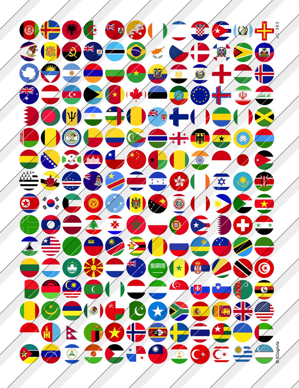 192 World Flags Digital Collage Sheets Printable Downloads for Bottle ...